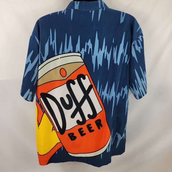 The Simpsons Homer Duff Beer Short Sleeve Button-Up Shirt Mens size XL - Picture 2 of 5